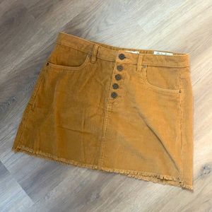 Camel Corduroy Mini Skirt